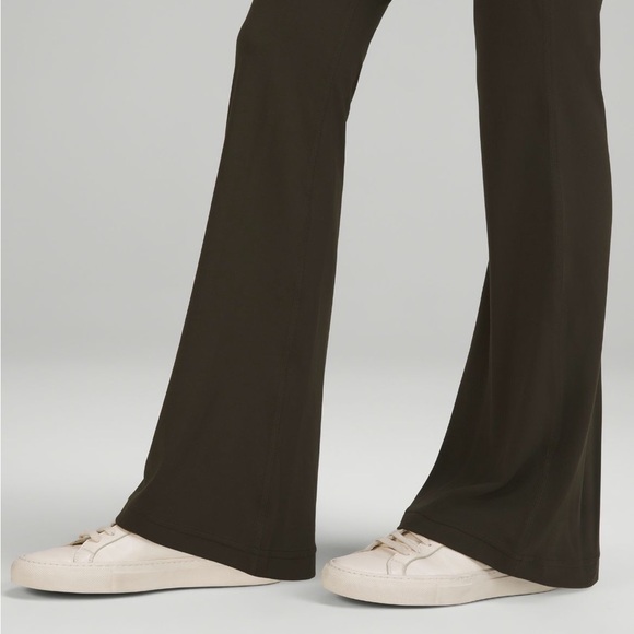 lululemon Groove Super High Rise Flared Legging Pant Short 28” Dark Olive Green - Picture 4 of 7